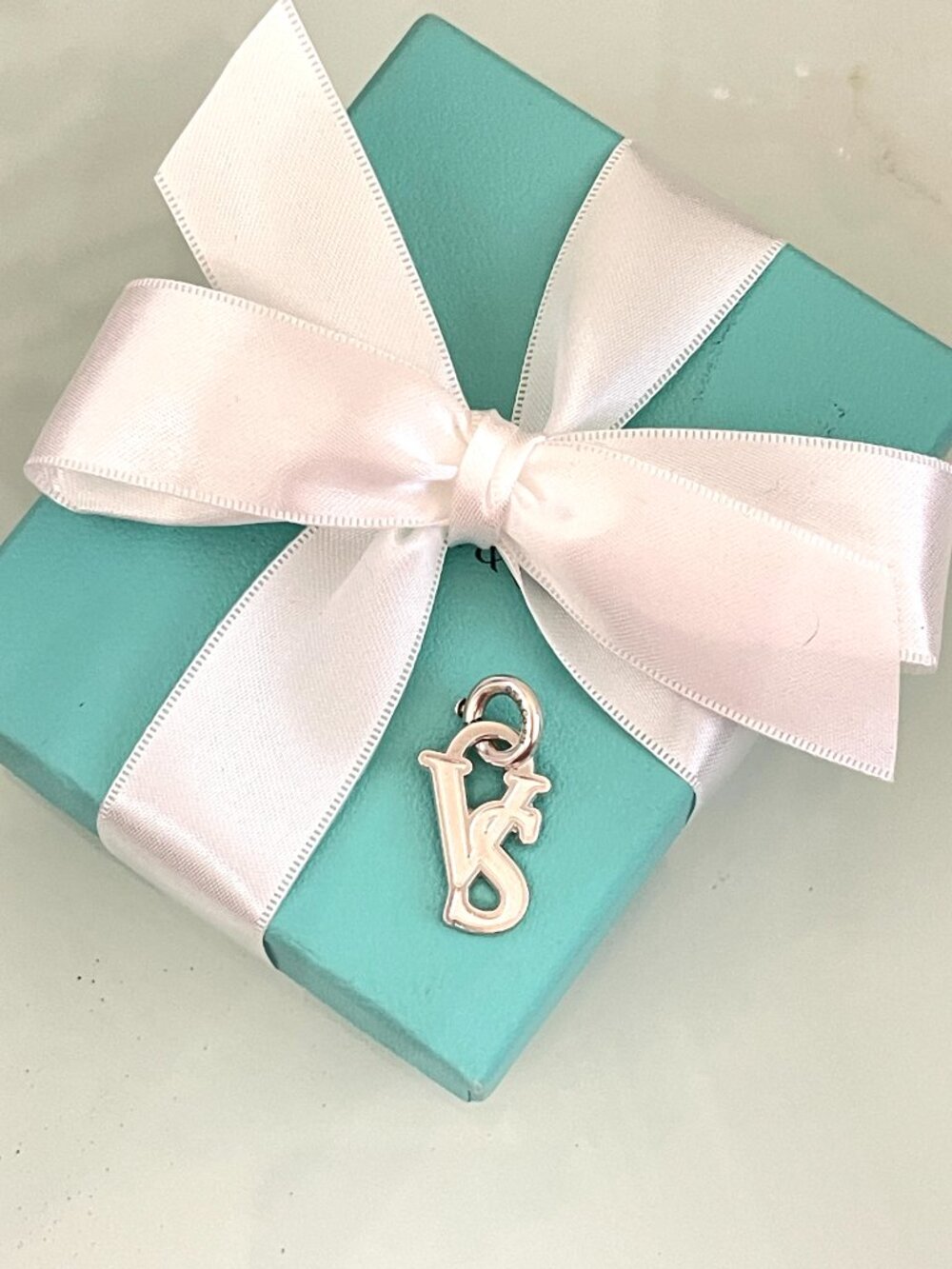 Tiffany & Co. Victoria's Secret VS Charm Pendant with Spring Clasp Silver Rare!!
